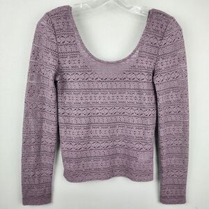 American Eagle Purple Knit Long Sleeve Top Sz Medium